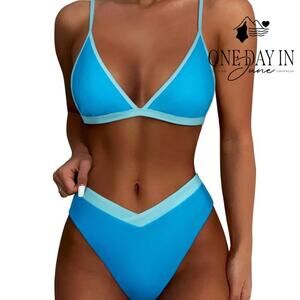 Aleumdr High Cut Triangle Bikini Swimsuit Size S